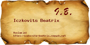 Iczkovits Beatrix névjegykártya