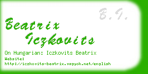 beatrix iczkovits business card